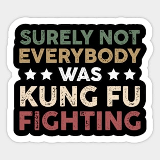 Surely Not Everybody Was Kung Fu Fighting Funny Funny Fighting Sarcastic Sticker